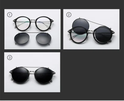 Elegant Retro Clip-on Sunglasses - Image 2
