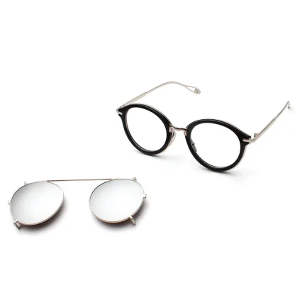 Round Mirror Clip-on Sunglasses - Image 3