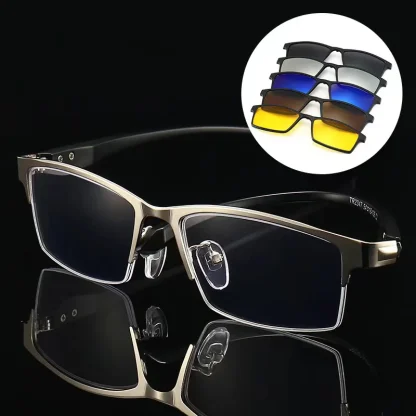 Magnetic Rectangular Clip-on Sunglasses - Image 2