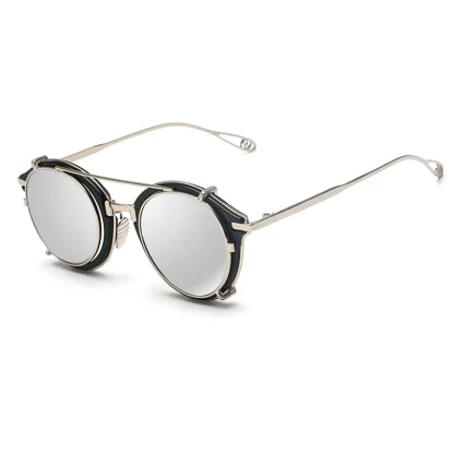 Round Mirror Clip-on Sunglasses