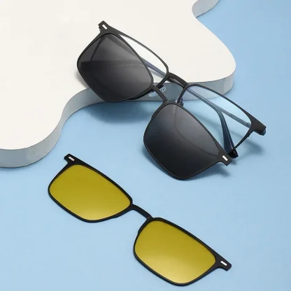 Magnetic Square Clip-on Sunglasses - Image 3