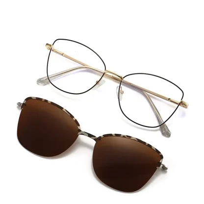Leopard Pattern Clip-on Sunglasses - Image 2