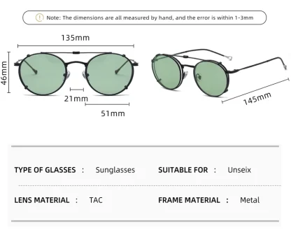 Polarized Round Clip-on Sunglasses - Image 6