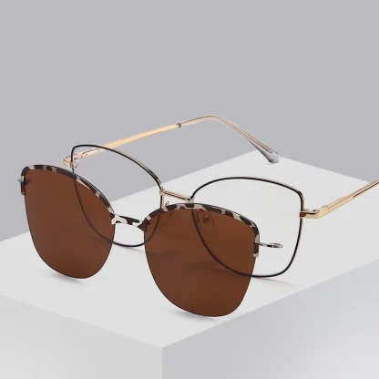 Leopard Pattern Clip-on Sunglasses