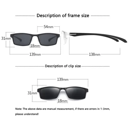 Rectangular Clip-on Sunglasses - Image 5