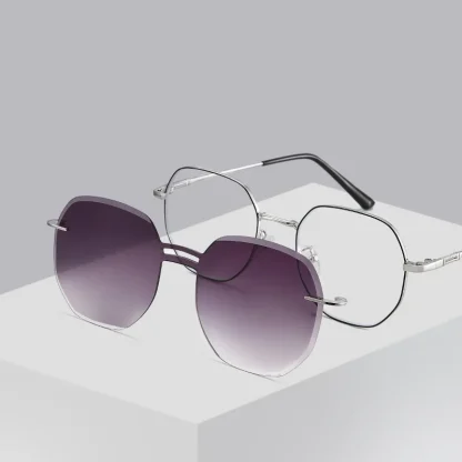Round Magnetic Clip-on Sunglasses