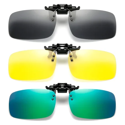 Flip-up Rectangular Clip-ons for Sunglasses