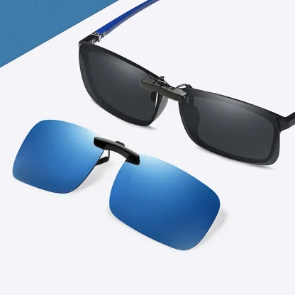 Colored Rectangular Clip-ons for Sunglasses
