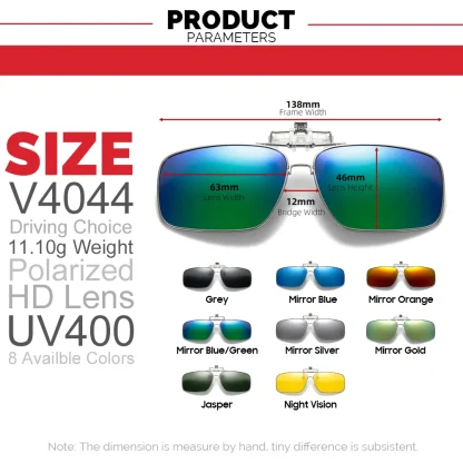 Square Flip-up Clip-ons for Sunglasses - Image 4