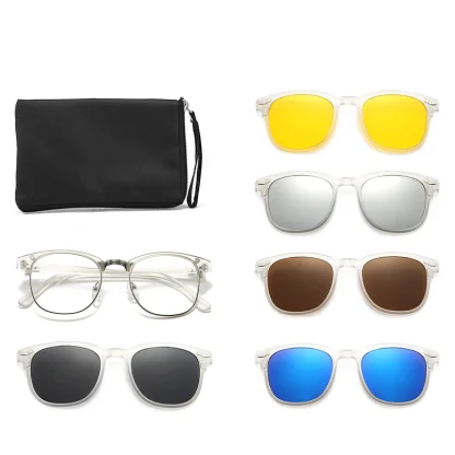 Transparent Frame Clip-on Sunglasses