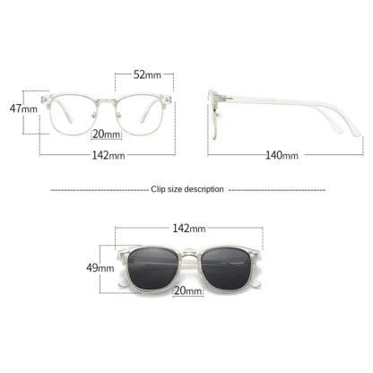 Transparent Frame Clip-on Sunglasses - Image 5