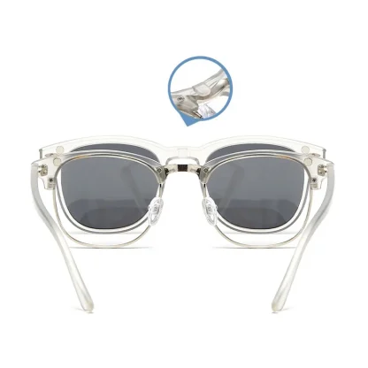 Transparent Frame Clip-on Sunglasses - Image 2